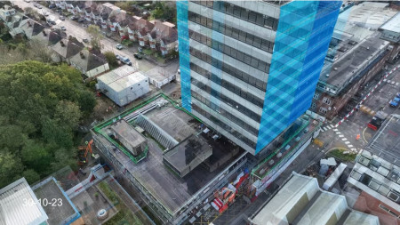 The Faraday Tower for the University of Southampton is being prepared for Demolition